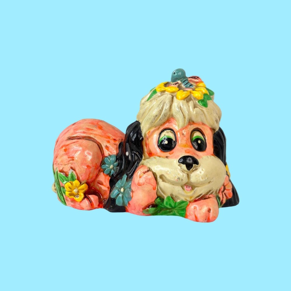 Vintage 1967 Holiday Fair Chalkware Dog Coin Bank